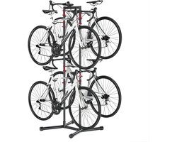 LifeStages® Fietsstandaard, opbergoplossing voor 4 fietsen, vrijstaande garagedeur voor mountainbikes, strandfietsen of Fat Tire fietsen, verticale fietsstandaard met 70 kg capaciteit.