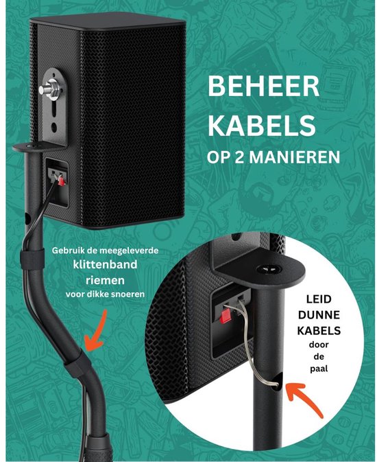CRLYN® Luidspreker Standaard - Speaker Statief - Luidsprekerstandaard - Zwart van CRLYN — afbeelding 3