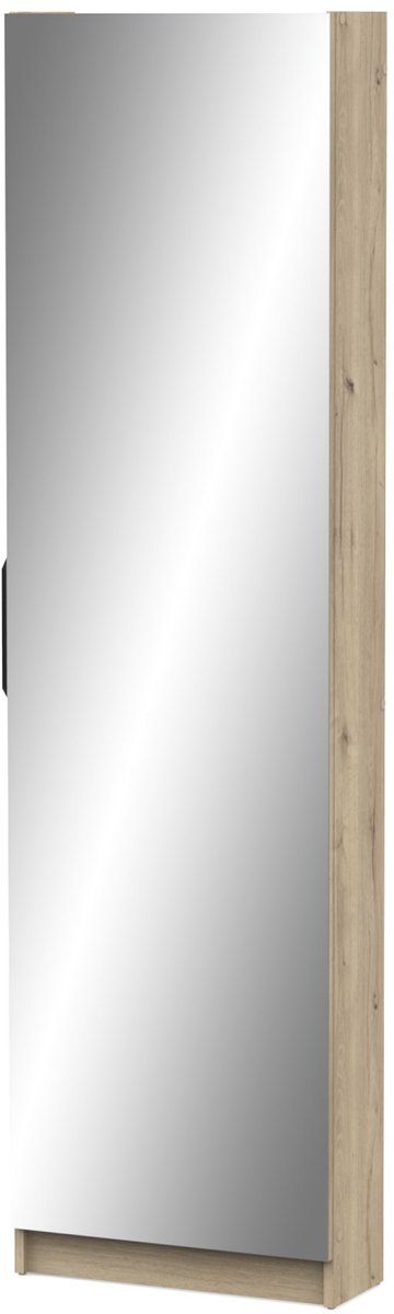Belfurn - Schoenenkast met spiegeldeur Zapatero royale eik-180x50x20cm