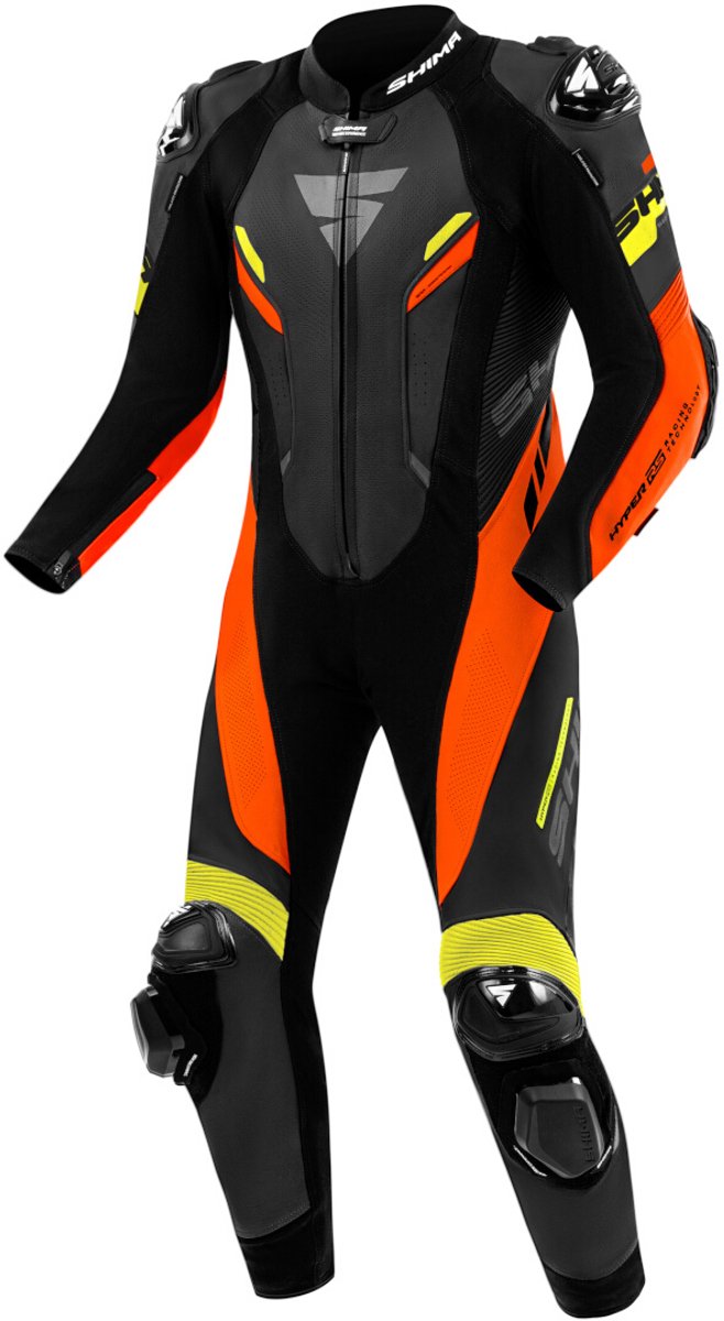 SHIMA Hyper RS Perforated Zwart Rood Geel 1-Delig Motorpak - Racepak