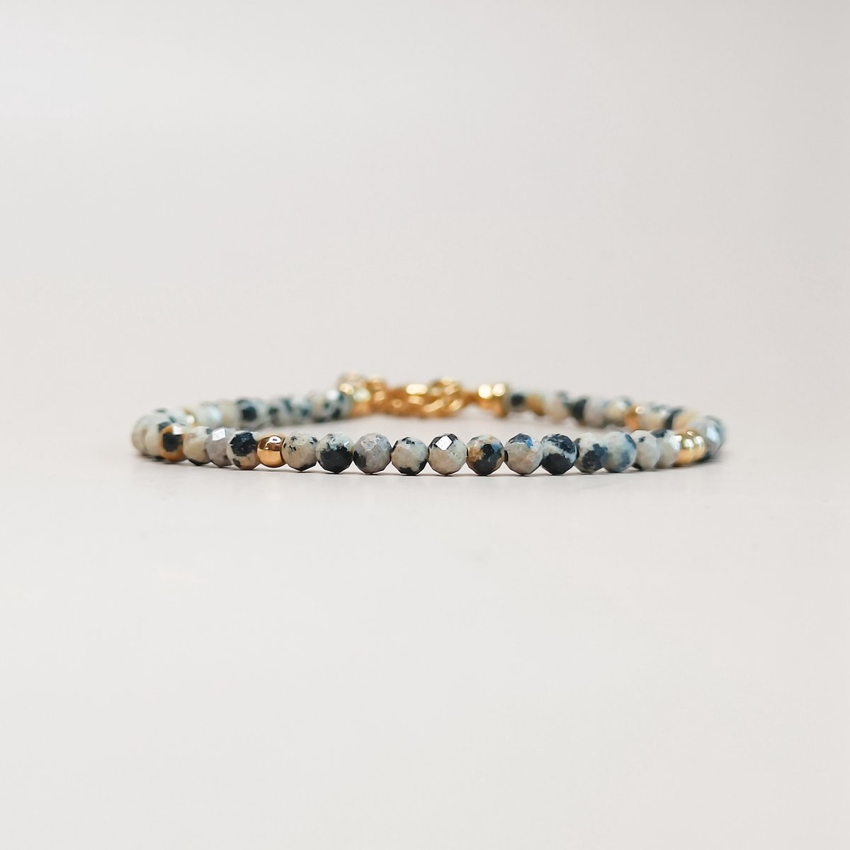 Ava&Imber Sparkling Dalmatiër Jaspis Armband Stainless Steel (RVS) - Beige Edelsteen Damesarmband