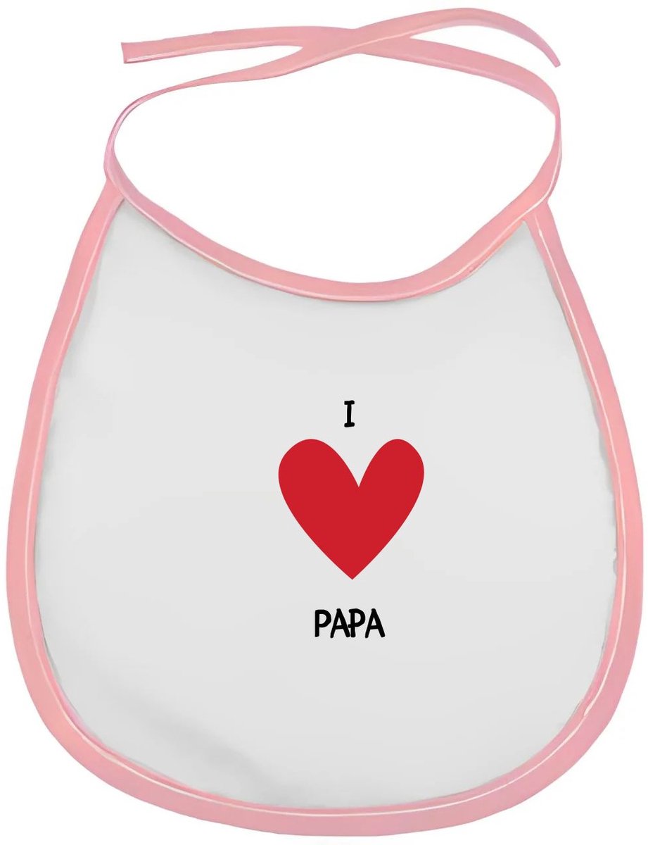 Akyol - i love papa slabbetje roze - Vader - papa's - vaderrdag - cadeau voor papa - hartje - familie