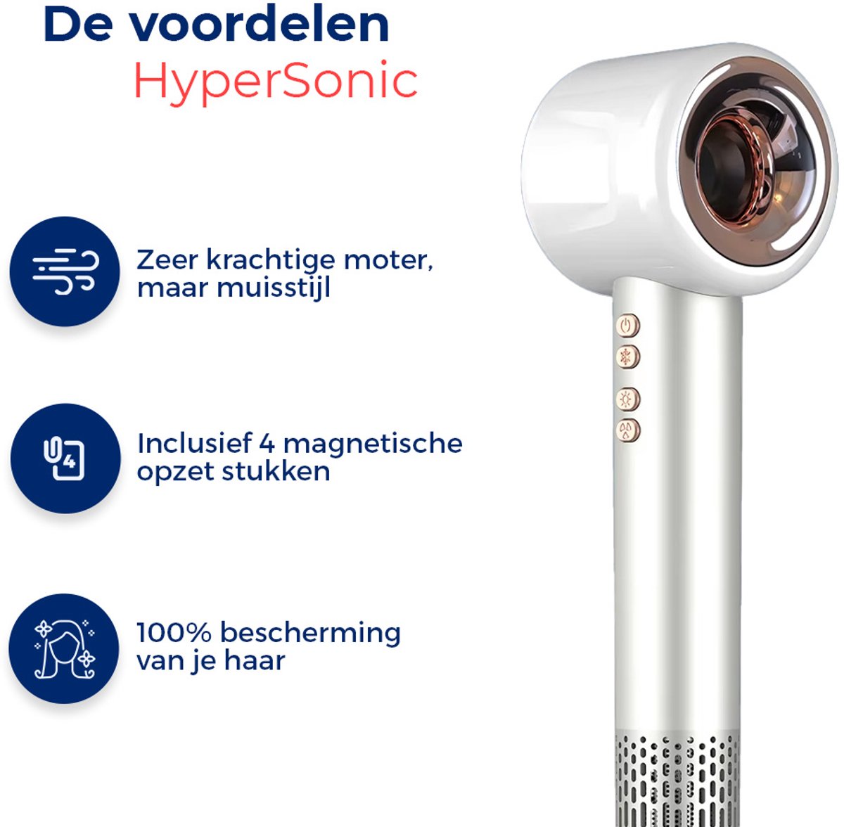 Luxe Föhn 4 in 1 Haardroger Ultra Stil Blauw - afbeelding 2