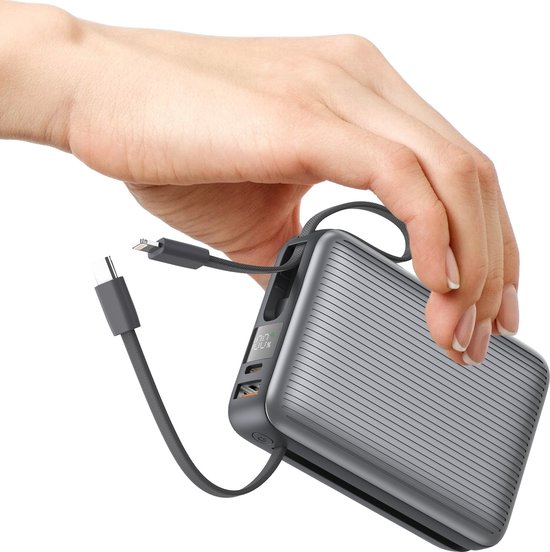 Phreeze PB04 Mini Powerbank 20.000 mAh met Vaste Kabels - Phreeze - €28,04