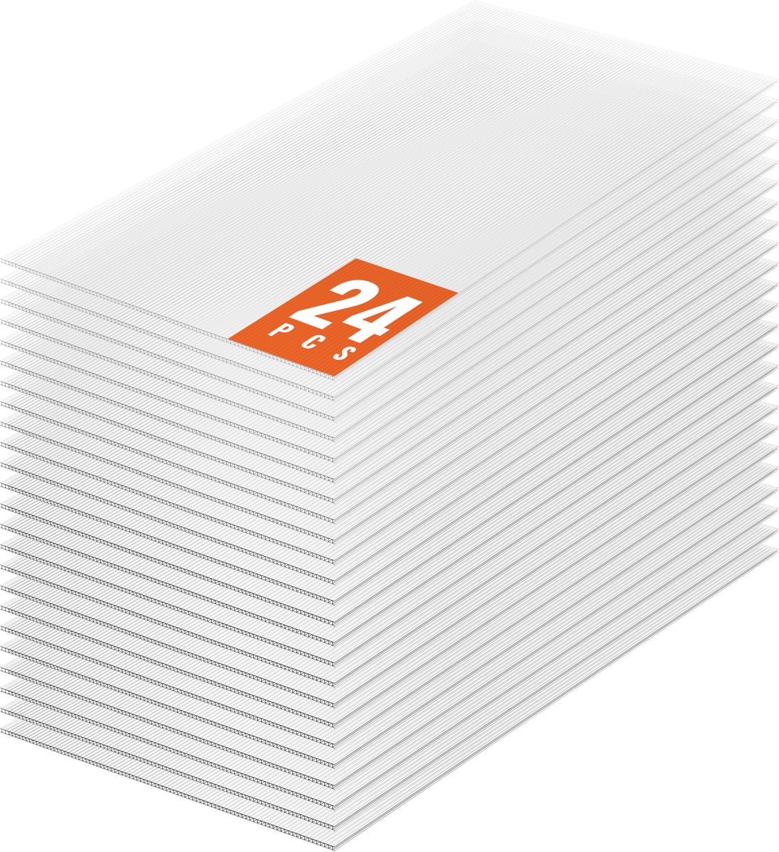 24-Pack Polycarbonaat Serre Vellen, 2' X 4' X 0.16'', Waterdicht En Uv-Beschermd, Gegolfde