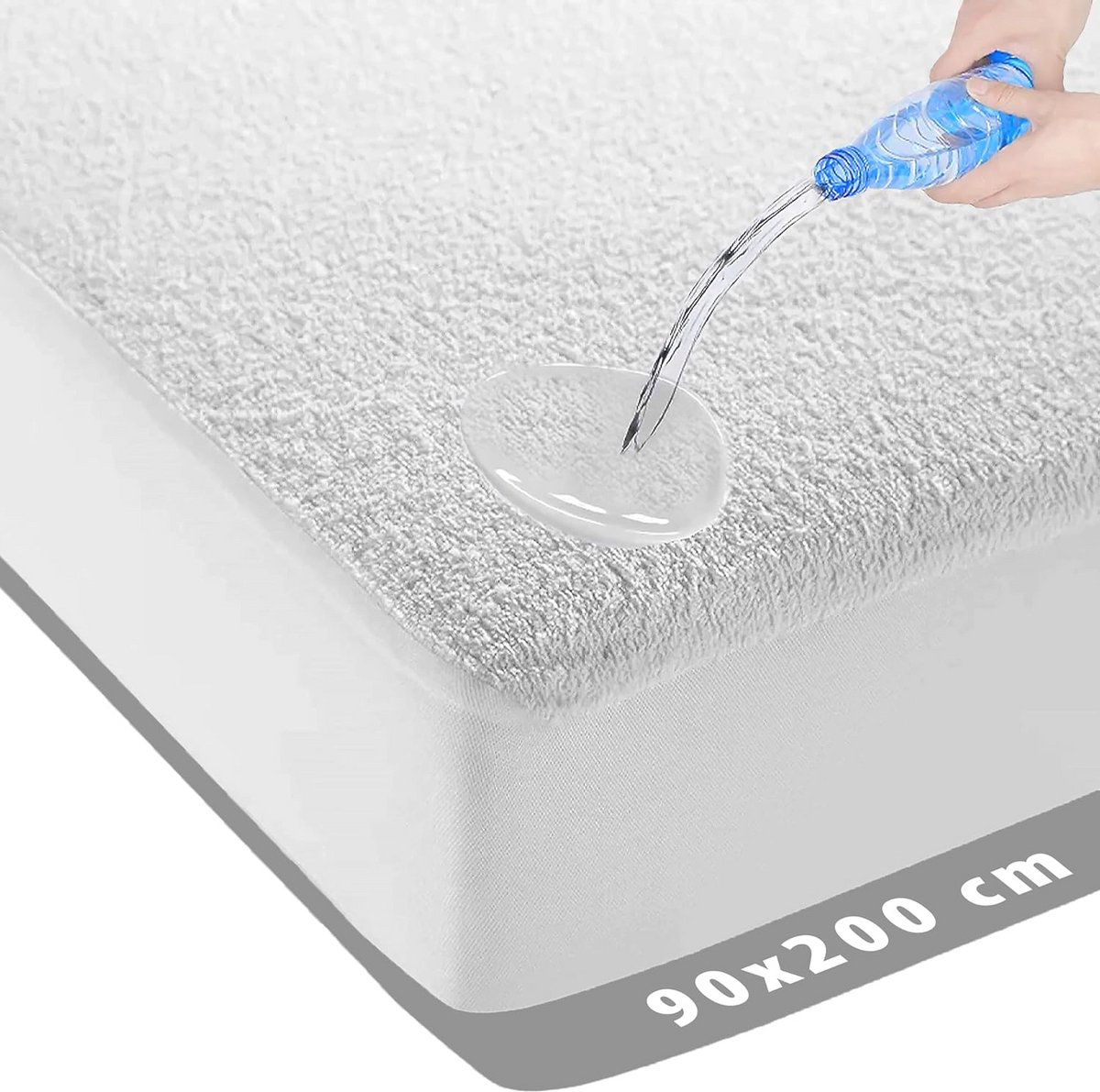 Waterdichte Matrasbeschermer 90x200 cm - Antibacterieel en Zacht Molton Hoeslaken - Ideaal voor Incontinentie en Nachtzweten