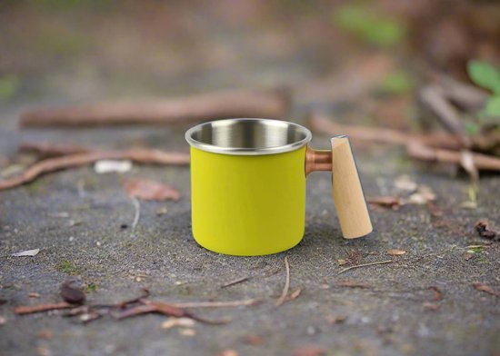 Camping mok - beker van roestvrĳ staal - kalas serie - 400ml - kleur olijfgroen — afbeelding 4