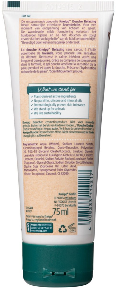 Kneipp Mini Douche Relaxing - 3 x 75 ml - Voordeelverpakking