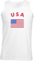 Witte heren tanktop USA S