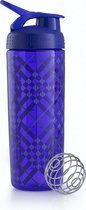 BlenderBottle SportMixer Sleek - Eiwitshaker / Bidon - 820ml - Tartan Plaid Pattern - Purple/Purple