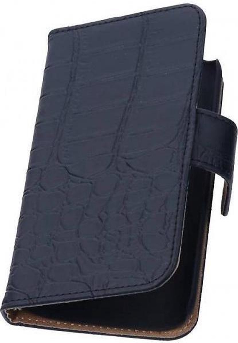Croco Bookstyle Wallet Case Hoesje Geschikt voor LG G3 S (mini ) D722 Zwart