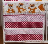 Organizer - 60x60cm voor ledikant - teddybeer rood