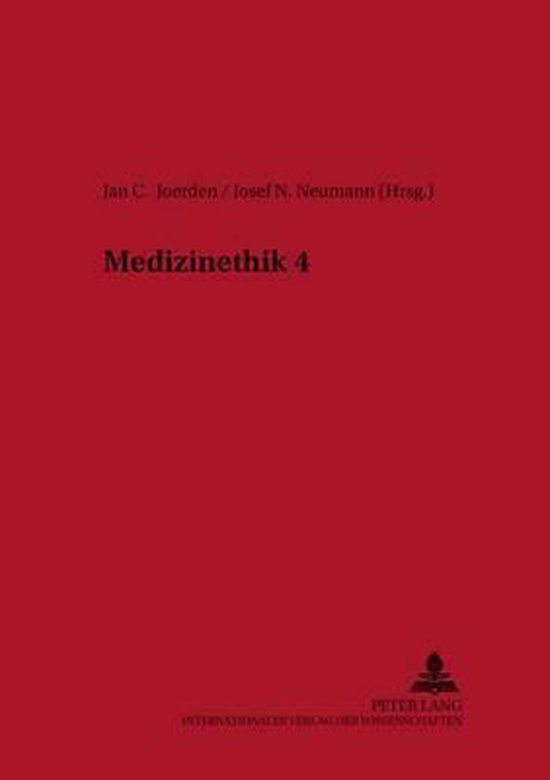 Rode boekomslag met zwarte tekst 'Medizinethik 4' en logo van uitgeverij Peter Lang.