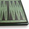 Afbeelding van het spelletje Luxe schaakset - Handbeschilderde Robin Hood schaakstukken + groen / goud schaakbord met opbergbox (+ backgammon) - 35 x 35 cm