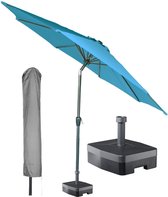 Kopu® ronde stokparasol 300 cm Calma met hoes en voet - Turquoise