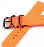 Premium Orange - Zulu two-piece Nato strap 22mm - Horlogeband Oranje + Luxe pouch