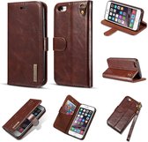 dg ming stand magnetische leren wallet iphone 6 s kaki bruin