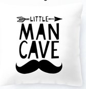 Kussen Little Man Cave | Zwart Wit Kinderkamer | Kussenhoes vierkant