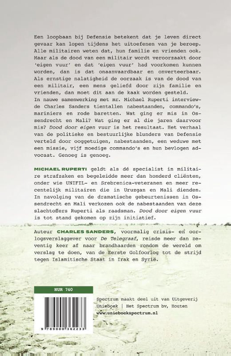 Dood door eigen vuur - back cover