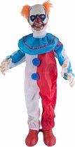 Halloween - Bewegende horrorclown 95 cm met licht en geluid