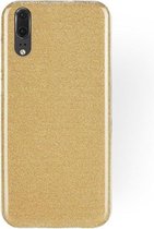 Huawei P20 Hoesje - Glitter Back Cover - Goud
