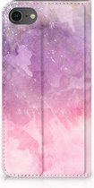 Book Case iPhone SE (2020/2022) Hoesje Pink Purple Paint