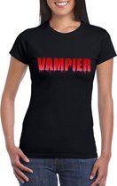 Halloween vampier tekst t-shirt zwart dames S