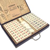 Mahjong spel - in luxe zwarte houten koffer M