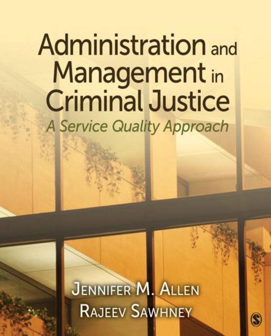 Administration And Management In Criminal Justice 9781412950817
