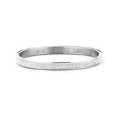 CO88 Collection Sparkle 8CB 90306 Stalen Bangle met Kristallen - One-size (58x49x6 mm) - Zilverkleurig / Wit