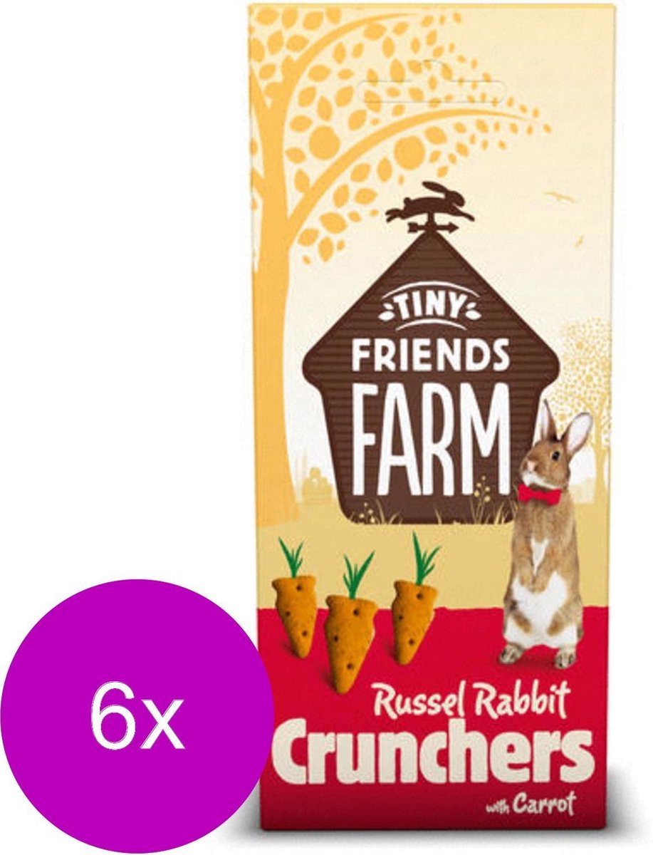 Tiny Friends Farm Russel Rabbit Crunchers - Knaagdiersnack - 6 x Wortel