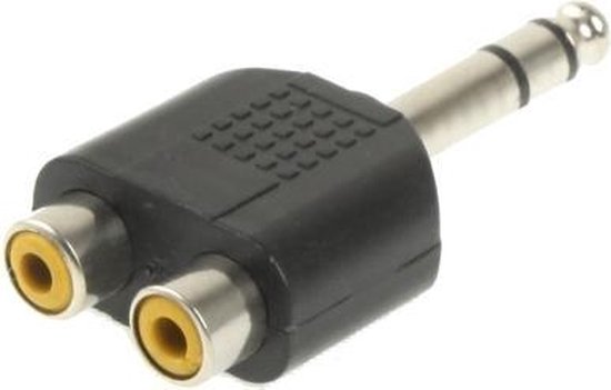 6.35 mm male naar 2 RCA stereo hoofdtelefoonaansluiting adapter