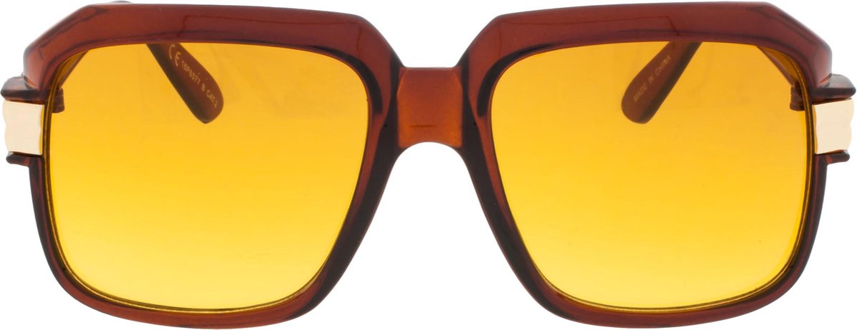 Icon Eyewear Zonnebril RDMC - Transparant bruin montuur - Oranje glazen (p)