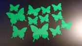 Effen groene 3D-vlinders