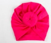 Haarband-mutsje-tulband-baby-donker roze