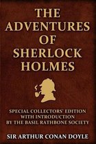 De cover van 'The Adventures of Sherlock Holmes', een speciale editie met een introductie van de Basil Rathbone Society. Het boek is geschreven door Sir Arthur Conan Doyle.