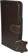 IPhone X Premium Leather wallet case (Donker Bruin)
