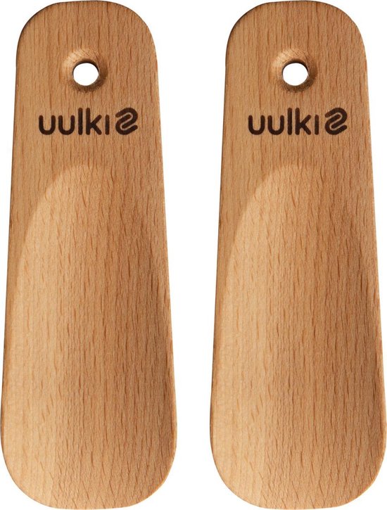 Uulki® Duo Pack: 2 stuks compacte Schoenlepels uit geolied Europees Beukenhout... |