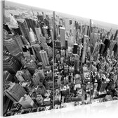 Schilderij - Schitterend uitzicht over de daken van New York , 3 luik