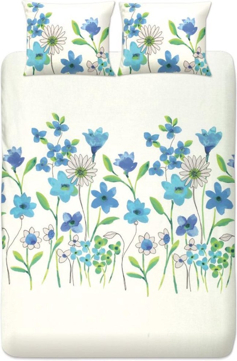 Venice Fleurette Blauw - Lits Jumeaux - 240x200/220 cm