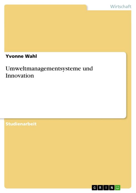Umweltmanagementsysteme und Innovation - cover