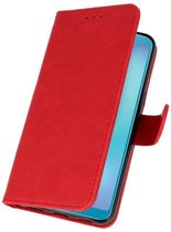 Pull Up Bookstyle voor Samsung Galaxy A6s Rood