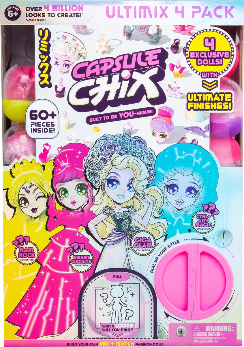 Capsule Chix Set van vier Exclusieve Poppen - 20 verrassingscapsules! - speelfiguur