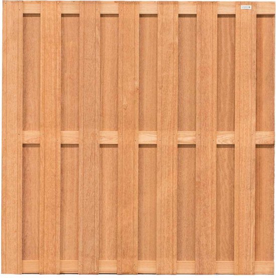 Schutting hardhout kempas Timber recht 14L (180 x 180 cm) v-groef  schermdikte 3,9 cm | bol.com