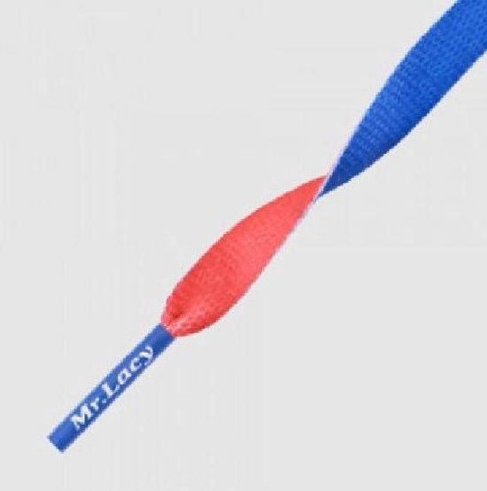 MrLacy Clubbies schoenveters koningblauw / rood - 130cm lange veters voor sneakers sportschoenen