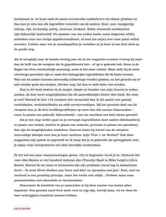 Pagina met tekst over recepten en een illustratie van een kip met een man erop.