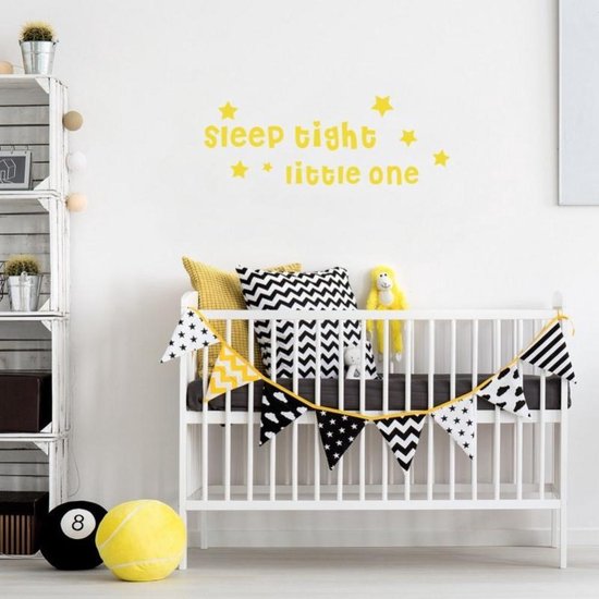 Voor type Zending Omkleden Muursticker tekst Sleep tight little one (kleur geel) | babykamer -  kinderkamer | hip... | bol.com