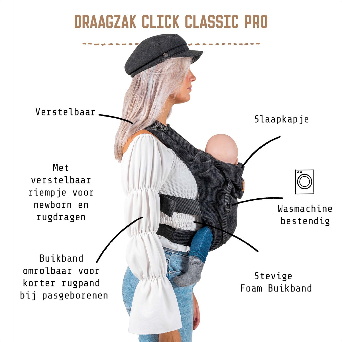 ByKay Draagzak Click Carrier Pro - Ergonomische Draagzak Baby vanaf  Geboorte tot 2... | bol