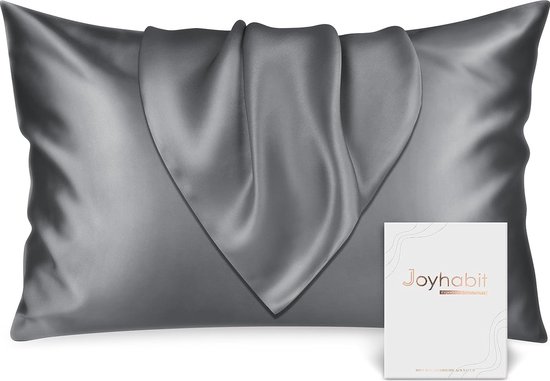 19 mm natuurlijke zijden kussensloop, 40 x 60 cm, zilvergrijs, zacht en traditionele zijden kussensloop voor huidbescherming, twee tijdens het slapen