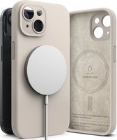 Ringke Silicone Hoesje Geschikt voor Apple iPhone 15 | Compatible met MagSafe | Back Cover Hoesje | Siliconen | Beige